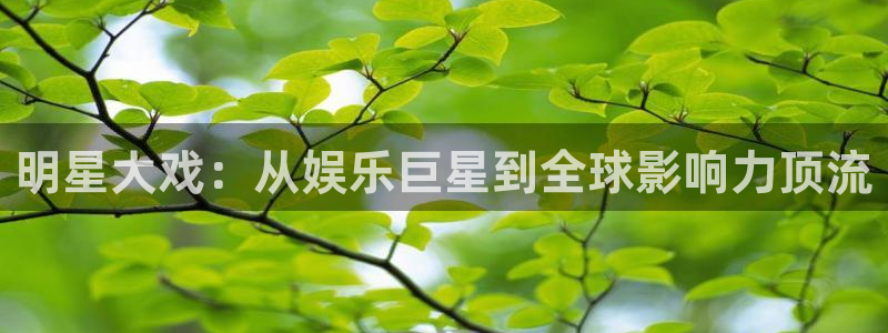 众腾娱乐：明星大戏：从娱乐巨星到全球影响力顶流